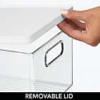 Alternate image 1 for mDesign Plastic Storage Bin Box Container with Lid and Handles - Clear/White