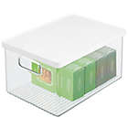 Alternate image 2 for mDesign Plastic Storage Bin Box Container with Lid and Handles - Clear/White
