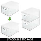 Alternate image 3 for mDesign Plastic Storage Bin Box Container with Lid and Handles - Clear/White