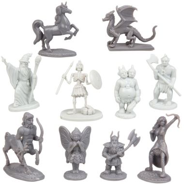 SCS Direct 10 pcs Fantasy Creatures Action Figure Playset - Monster Battle Toy Collection (Includes Dragons, Wizards, Orcs, and More) - Perfect for Roleplaying and D&D Gaming. View a larger version of this product image.