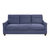 Lazzara Home Welwyn 77 In. Wide Flared Arm Textured Fabric Upholstery Modern Straight Sofa In Blue