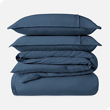Bare Home 100% Organic Cotton Duvet Cover Set - Crisp Percale Weave - Lightweight & Breathable (Willow, Full/Queen). View a larger version of this product image.