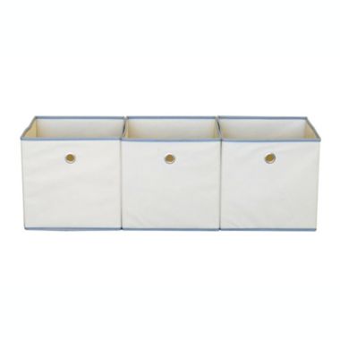 Proman Products Contemporary Decorative Colonial Fabric Bins in Beige. View a larger version of this product image.