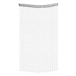 PiccoCasa Polyester & Plastic Home Linen Sheer Curtains, Door Window Sparkling Flat Ribbon Strip Tassel Divider String Curtain, White 81.5