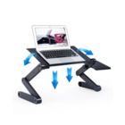 Alternate image 1 for RAINBEAN Black Adjustable and Foldable Portable Laptop Stand with Mouse Pad and 2 CPU Cooling USB Fans
