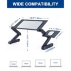Alternate image 2 for RAINBEAN Black Adjustable and Foldable Portable Laptop Stand with Mouse Pad and 2 CPU Cooling USB Fans