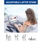 Alternate image 3 for RAINBEAN Black Adjustable and Foldable Portable Laptop Stand with Mouse Pad and 2 CPU Cooling USB Fans