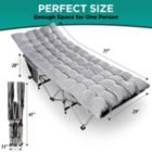 Alternate image 2 for Zone Tech Folding Outdoor Camping Travel Cot and Cot Pad - Classic Grey Quality Lightweight Portable Heavy Duty Adult & Kids Travel Cot w/Large Pocket and Cushion Perfect for Hiking, Camping (1-Pack)