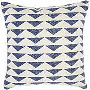 HomeRoots Home Decor Navy Blue and Ivory Triangles Throw Pillow