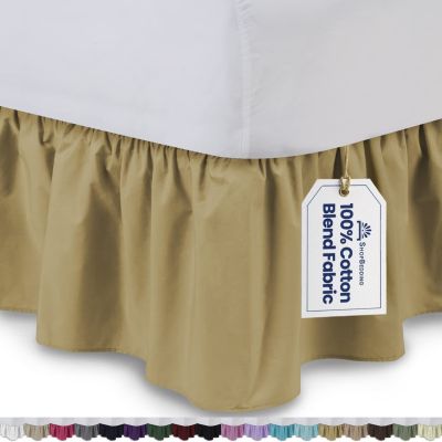 QUEEN Hotel Collection Patina Solid 16" Drop Cotton Bedskirt Gold 