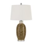 Alternate image 0 for Saltaro Sherpi 29 Inch Ceramic Table Lamp with Dimmer, Floral Base, Olive- Saltoro Sherpi