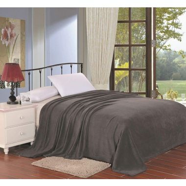 Super Plush Comfy Solid Microplush Blanket Queen - Grey. View a larger version of this product image.