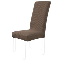 PiccoCasa Solid Knit Spandex Stretch Fit Dining Room Chair Cover Slipcover, Removable Washable Dining Banquet Chair Protector for Home Party Hotel Wedding Ceremony, Brown