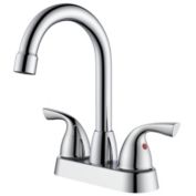 Vanity Krafters Bianca Surface Mounted 2 Handles Bathroom Faucet with Drain Kit Included in Chrome