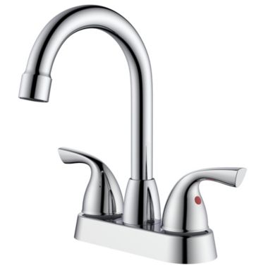 Vanity Krafters Bianca Surface Mounted 2 Handles Bathroom Faucet with Drain Kit Included in Chrome. View a larger version of this product image.