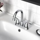 Alternate image 3 for Vanity Krafters Bianca Surface Mounted 2 Handles Bathroom Faucet with Drain Kit Included in Chrome