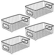 mDesign Metal Kitchen Pantry Food Storage Basket Bin, 16" Long, 4 Pack