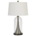 Alternate image 0 for Saltaro Sherpi 45 Inch Metal Table Lamp, Dimmer, Clear Glass Dome Base, Silver- Saltoro Sherpi