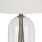 Alternate image 1 for Saltaro Sherpi 45 Inch Metal Table Lamp, Dimmer, Clear Glass Dome Base, Silver- Saltoro Sherpi