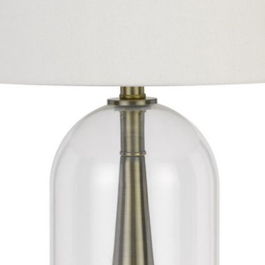 Saltaro Sherpi 45 Inch Metal Table Lamp, Dimmer, Clear Glass Dome Base, Silver- Saltoro Sherpi. View a larger version of this product image.