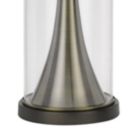 Alternate image 2 for Saltaro Sherpi 45 Inch Metal Table Lamp, Dimmer, Clear Glass Dome Base, Silver- Saltoro Sherpi