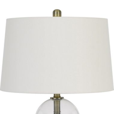 Saltaro Sherpi 45 Inch Metal Table Lamp, Dimmer, Clear Glass Dome Base, Silver- Saltoro Sherpi. View a larger version of this product image.