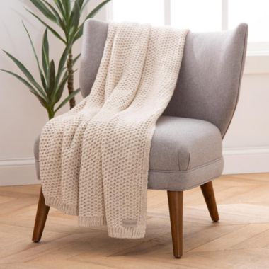 Standard Textile Home - Knit Throw, Beige. View a larger version of this product image.