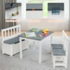Alternate image 2 for Costway Kids Wooden Bench Chair Storage Stool