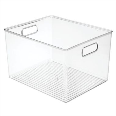 mDesign Plastic Storage Organizer Bin with Handles for Closets. View a larger version of this product image.