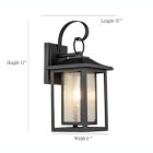 Alternate image 2 for ELE Light & Decor Pearl Black Outdoor Hardwired Wall Lantern Sconce with No Bulbs Included