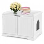 Alternate image 2 for Hooya Cat Litter Box Enclosure with Double Doors for Large Cat and Kitty (White)