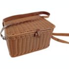 Alternate image 0 for Kovot Poly-Wicker Picnic Basket   Measures 14" x 12" 7.5"   for Picnics, Parties and BBQs   Hand Woven Polypropylene Fibers That Will Last with Leather Straps