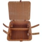 Alternate image 2 for Kovot Poly-Wicker Picnic Basket   Measures 14" x 12" 7.5"   for Picnics, Parties and BBQs   Hand Woven Polypropylene Fibers That Will Last with Leather Straps
