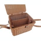 Alternate image 3 for Kovot Poly-Wicker Picnic Basket   Measures 14" x 12" 7.5"   for Picnics, Parties and BBQs   Hand Woven Polypropylene Fibers That Will Last with Leather Straps