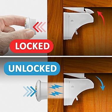 Jool Baby Products Magnetic Cabinet Locks, Discreet, Damage-Free Adhesives, Easy Installation Tool (12 Pack). View a larger version of this product image.