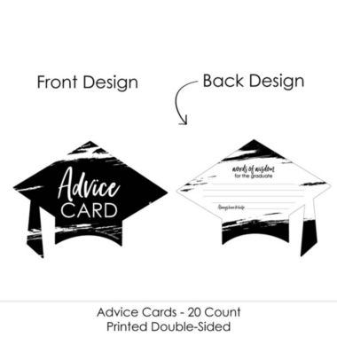 Big Dot of Happiness Black and White Grad - Best is Yet to Come - Black and White Grad Cap Graduation Party Advice Cards - Set of 20. View a larger version of this product image.