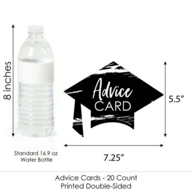 Big Dot of Happiness Black and White Grad - Best is Yet to Come - Black and White Grad Cap Graduation Party Advice Cards - Set of 20. View a larger version of this product image.