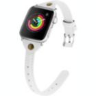 Alternate image 0 for Worryfree Gadgets Leather Slim Bands for Apple Watch 38mm 40mm 41mm iWatch Series 8 7 6 SE 5 4 3 2 1- Assorted Colors - 38/40/41mm - White