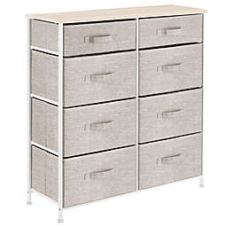 mDesign Vertical Furniture Storage Tower with 8 Fabric Drawer Bins