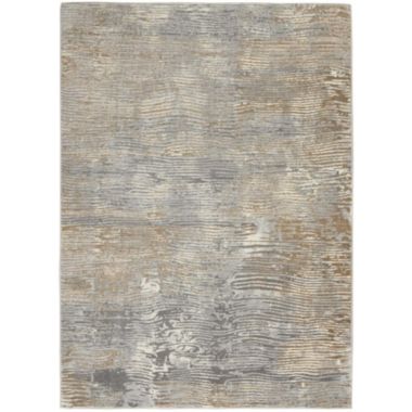 Nourison Solace SLA01 Indoor Area Rug Grey/Beige 5'3" x 7'3". View a larger version of this product image.