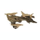 Alternate image 0 for Contrast Carved Wood Humpback Whale Trio on Driftwood Base Wall Hanging