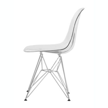 LeisureMod Cresco Molded Plastic Eiffel Side Chair - Clear. View a larger version of this product image.