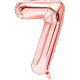 Blue Panda Rose Gold Foil Number 7 Party Balloons (40 in, 2 Pack)