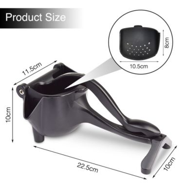 RAINBEAN Metal Aluminum Alloy Heavy Duty Hand Press Lemon Squeezer in Black. View a larger version of this product image.