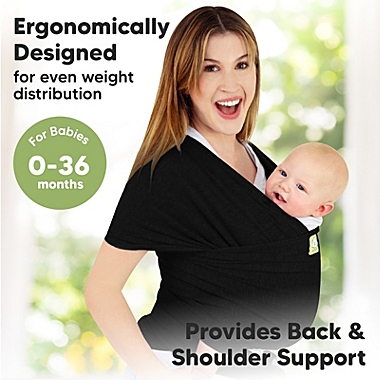 KeaBabies Baby Wraps Carrier, Baby Sling, All in 1 Stretchy Baby Sling Carrier for Infant (Trendy Black). View a larger version of this product image.