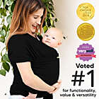 Alternate image 2 for KeaBabies Baby Wraps Carrier, Baby Sling, All in 1 Stretchy Baby Sling Carrier for Infant (Trendy Black)