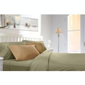 Infinity Merch 6 Piece Deep Pocket Bed Sheet Sets Twin XL Size Sage with Camel Pillowcases