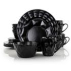 Alternate image 0 for Elama Retro Chic 16-Piece Glazed Dinnerware Set in Black