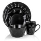 Alternate image 1 for Elama Retro Chic 16-Piece Glazed Dinnerware Set in Black
