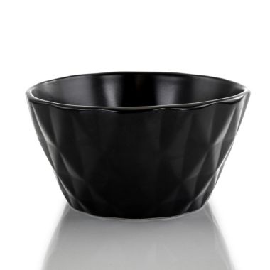 Elama Retro Chic 16-Piece Glazed Dinnerware Set in Black. View a larger version of this product image.